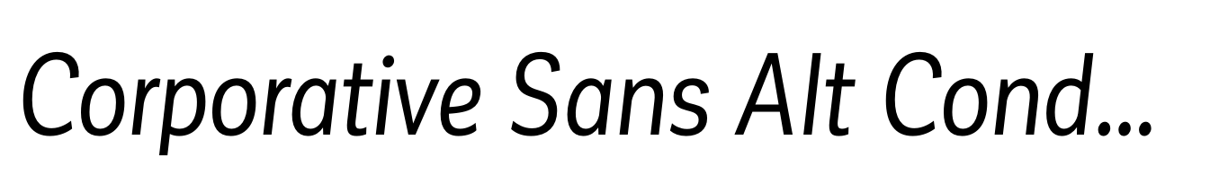 Corporative Sans Alt Condensed Regular Italic